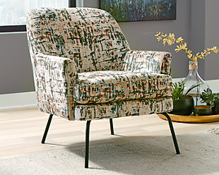 Dericka Accent Chair, Beige/Green, rollover