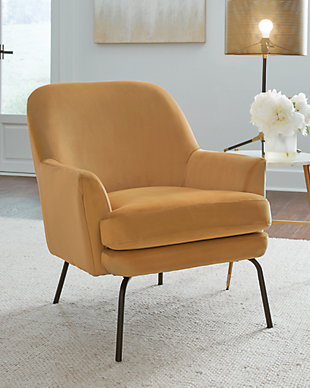 Dericka Accent Chair, Gold, rollover