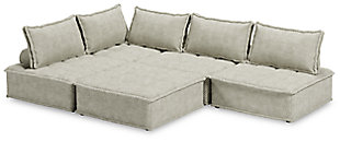 Be bold with a modern take on seating. The Bales accent chair set has an armless design and carries a checkered taupe upholstery neutral enough to fit in any style while elevating it at the same time. Thanks to its modular design, making the transformation from sectional to conversation pit is practically effortless.Includes 5 modular accent chairs | Polyester upholstery | Pillow and bolster with non-slip decking | Seat cushion with non-slip feet | Assembly required | Estimated Assembly Time: 75 Minutes