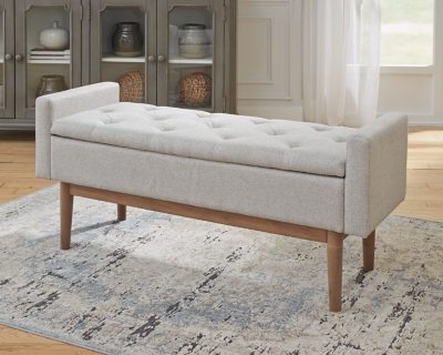 Fossil Ridge Hinged Top Storage Bench | Ashley