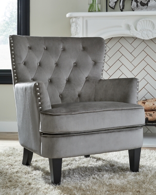 Romansque Accent Chair, Gray, large