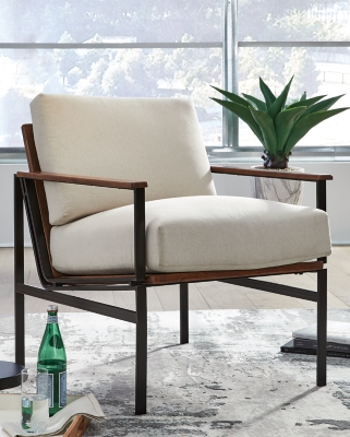 Tilden Accent Chair, Ivory/Brown