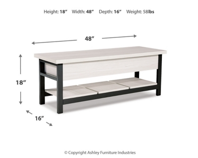 Rhyson Storage Bench, White, large