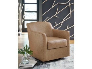 Bradney Leather Swivel Accent Chair