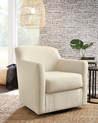 Bradney Swivel Accent Chair, Linen, large