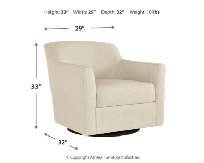 Bradney Swivel Accent Chair, Linen, large