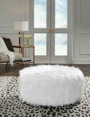 Galice Oversized Accent Ottoman, White