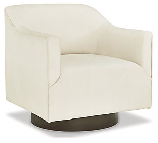 Phantasm Swivel Accent Chair, Chalk, large