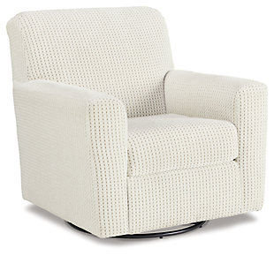 Herstow Swivel Glider Accent Chair, Ivory, large