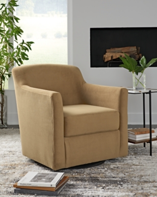 Bradney Swivel Accent Chair, Honey, large