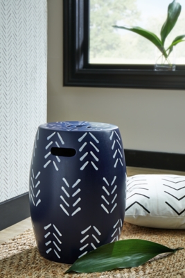 Genemore Stool, Navy/White