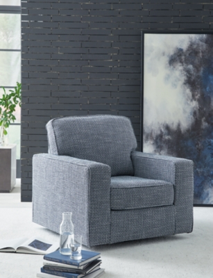 A3000652 Olwenburg Swivel Accent Chair, Denim sku A3000652