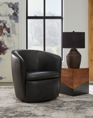 A3000702 Kierreys Leather Swivel Chair Leather, Midnight sku A3000702