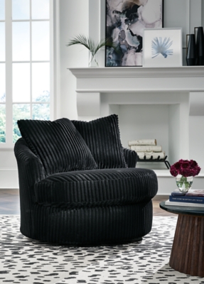 Gramwell Swivel Accent Chair, Onyx, rollover