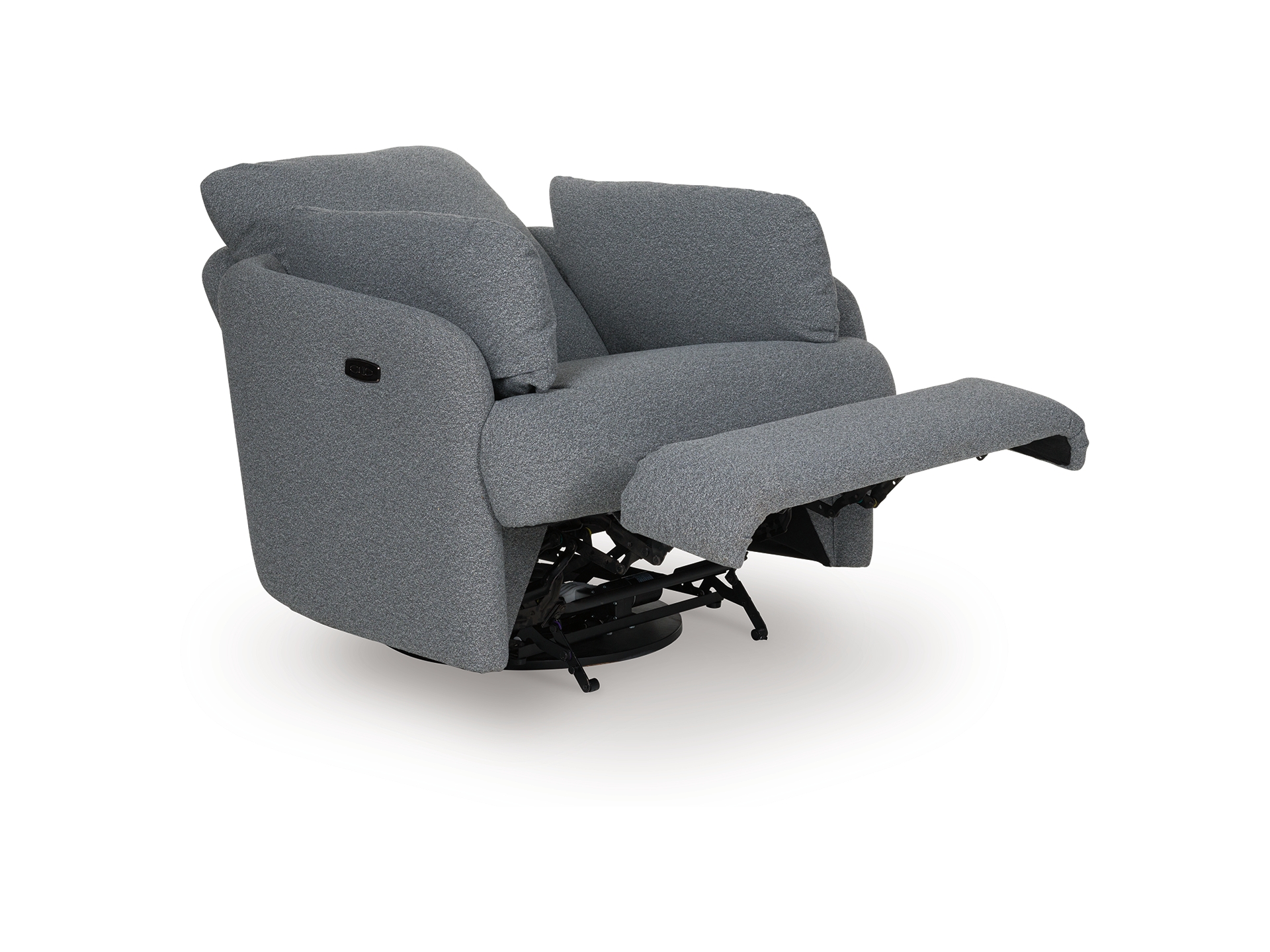 Image 1 of Alainmont Next-Gen Nuvella Performance Fabric Swivel Power Recliner Salt and Pep