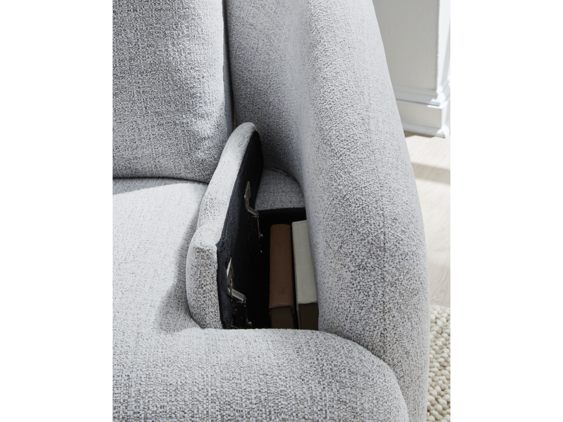Image 1 of Alainmont Next-Gen Nuvella Performance Fabric Swivel Power Recliner Stone