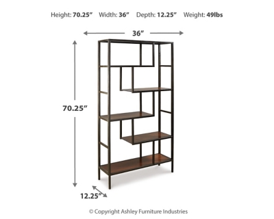 Frankwell Bookcase, Brown/Black, large