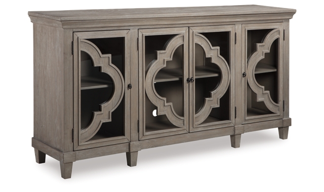 Fossil Ridge Accent Cabinet with Quatrefoil Pattern