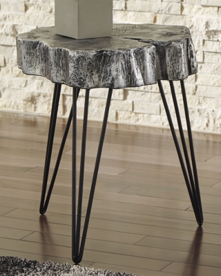 Dellman Accent Table, Antique Silver Finish