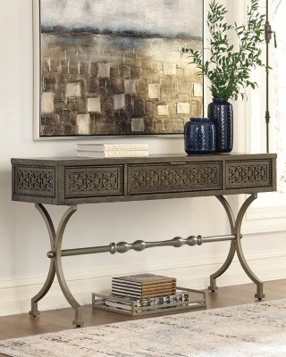 A4000077 Quinnland Sofa/Console Table, Antique Black sku A4000077