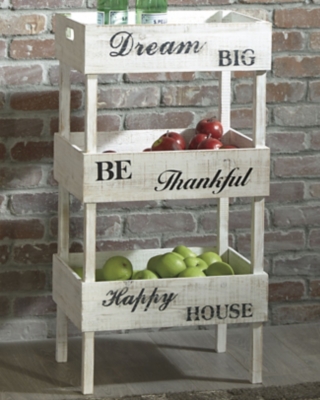 Yulton Tiered Storage Shelf, Antique White