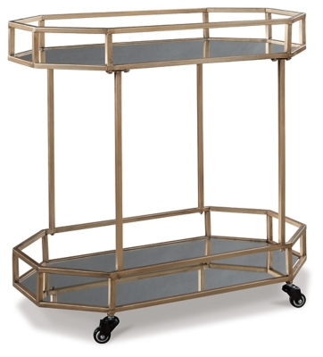 Daymont Bar Cart, Gold Finish