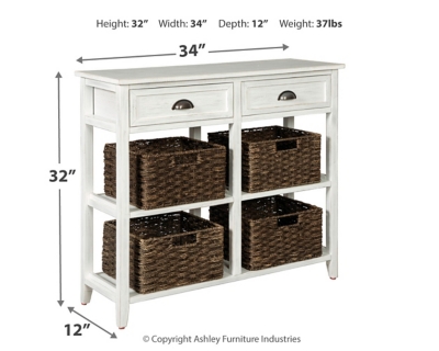 Oslember Sofa/Console Table, White, large