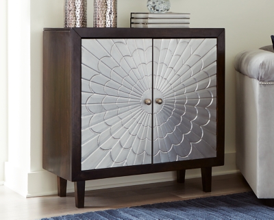 A4000175 Ronlen Accent Cabinet, Brown/Silver Finish sku A4000175