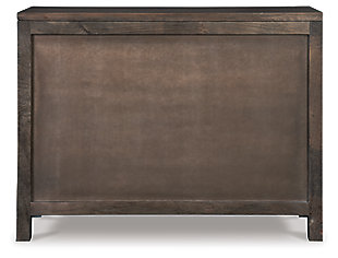 With its clean, contemporary styling and antique finish, the Hanimont accent cabinet turns storage into an art form. Cutout pattern on the glass panel door fronts provides a lovely peekaboo effect. Be it in the entryway, dining room or living room, what a welcome addition.Made of wood and veneer | Antique brown finish | Silvertone finished metal door pulls | Door fronts with clear glass cutouts | 2 cabinet doors | Fixed shelf | Assembly required | Estimated Assembly Time: 45 Minutes