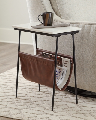 Etanbury Accent Table, Brown/Black/White