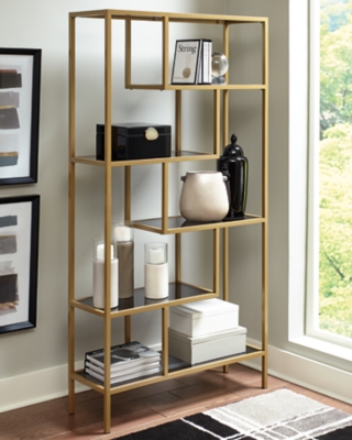 Frankwell 70 Bookcase, Gold Finish