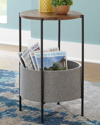Brookway Accent Table, Black/Light Gray