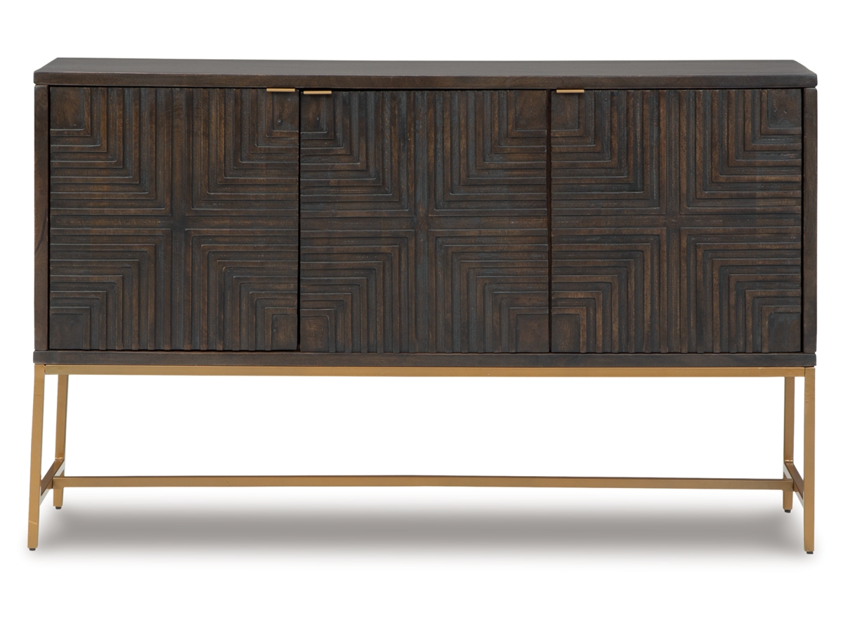 Elinmore Accent Cabinet - Brown/Gold Finish Elinmore Accent Cabinet - Brown/Gold Finish