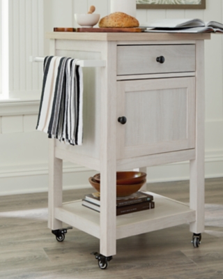 A4000333 Boderidge Bar Cart, Antique White sku A4000333