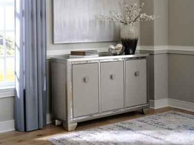 3 door mirrored on sale accent cabinet