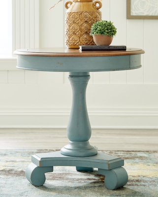 Mirimyn Accent Table, Teal/Brown