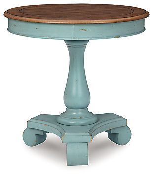 Mirimyn Accent Table, Teal/Brown, large