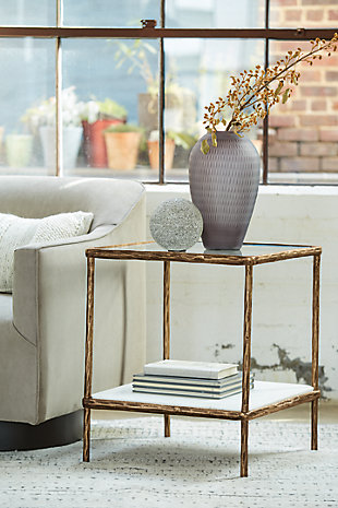 Ryandale Accent Table, Antique Brass Finish, rollover