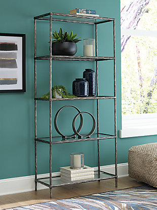 Ryandale Bookcase, Antique Pewter Finish, rollover