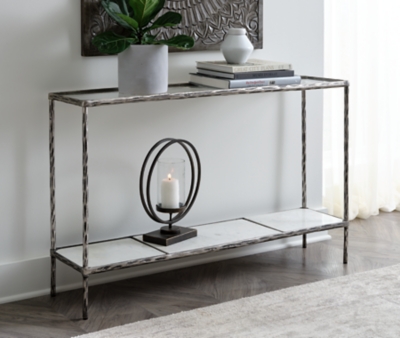 Ryandale Console Sofa Table, Antique Pewter Finish