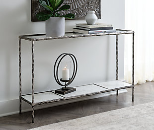 Ryandale Console Sofa Table, Antique Pewter Finish, rollover