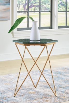 Engelton Accent Table, Green/Gold