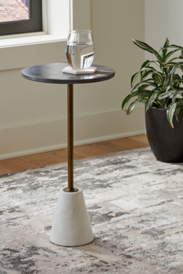 Caramont Accent Table, Black/White/Gold Finish