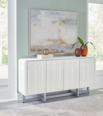 Ornawel Accent Cabinet, Distressed White