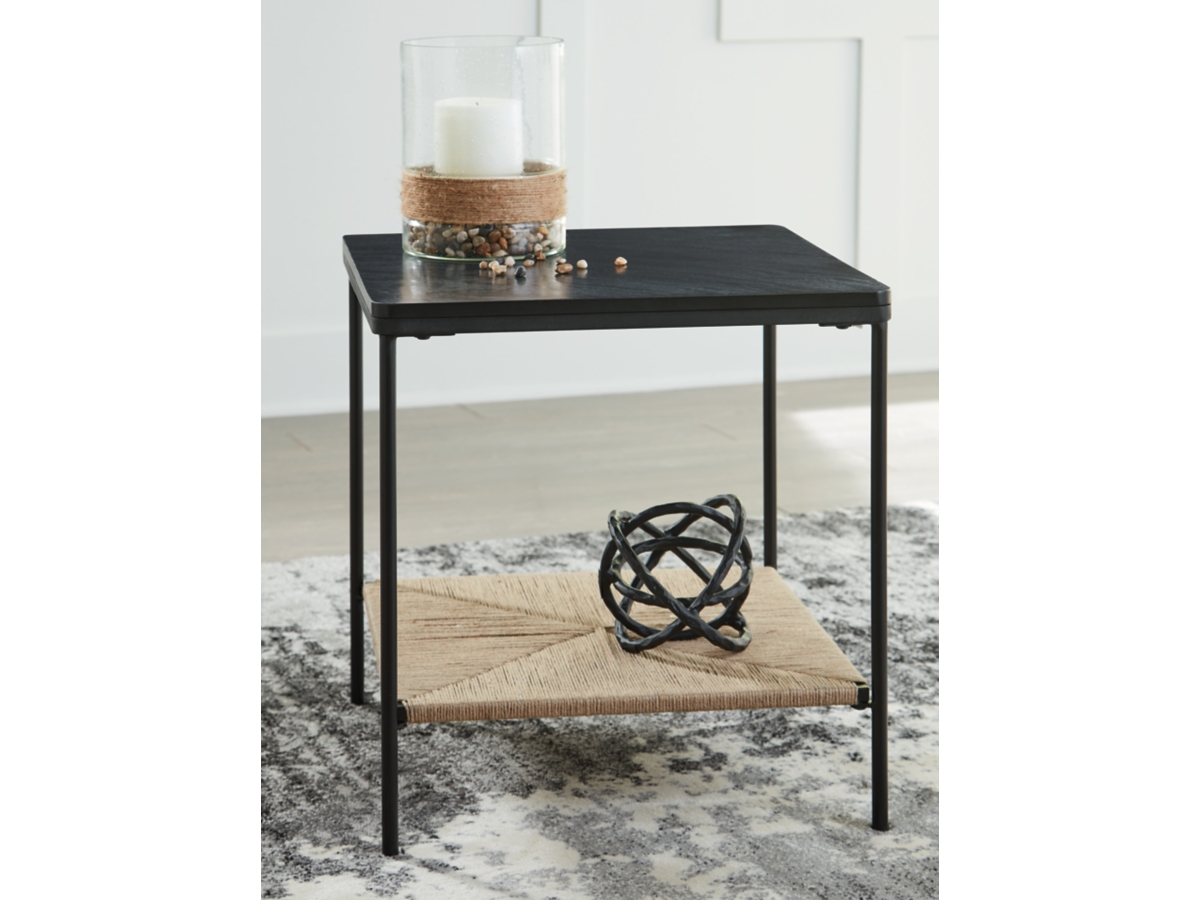 Minrich Accent Table - Black/Natural Minrich Accent Table - Black/Natural