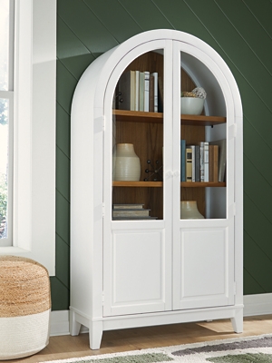 Dagandale Accent Cabinet, White/Natural, rollover