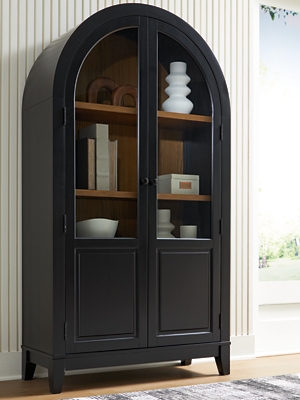 Dagandale Accent Cabinet, Black/Natural, rollover