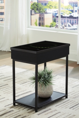 Gemmet Accent Table with Speaker, Black