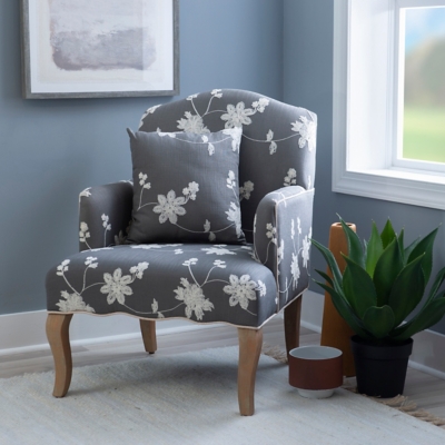 Linon Layla Arm Chair, Gray Wash