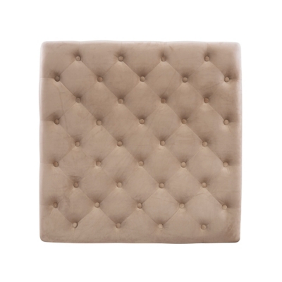 Linon Isabelle Square Tufted Ottoman, Beige, large